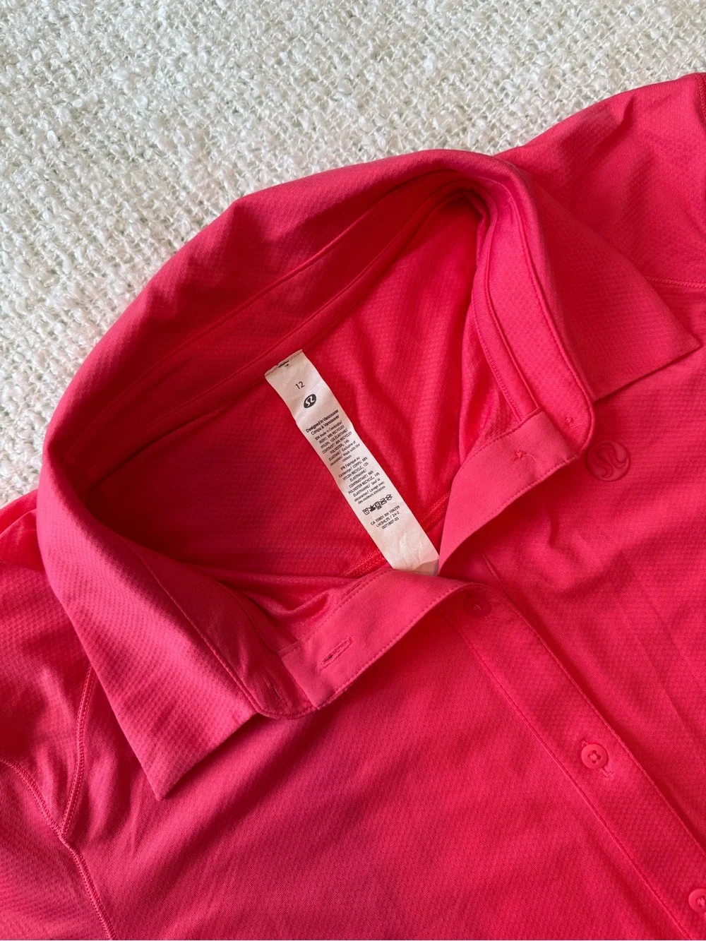 lululemon athletica Hot Pink Short-Sleeve Button-Front Polo